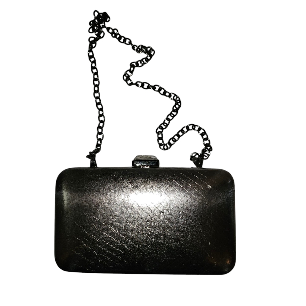 Charlotte Russe Silver Clutch Bag With Chain Strap